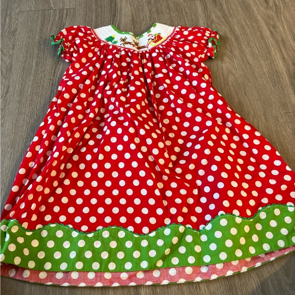 Lil Cactus Red and Green Polka Dot Dress